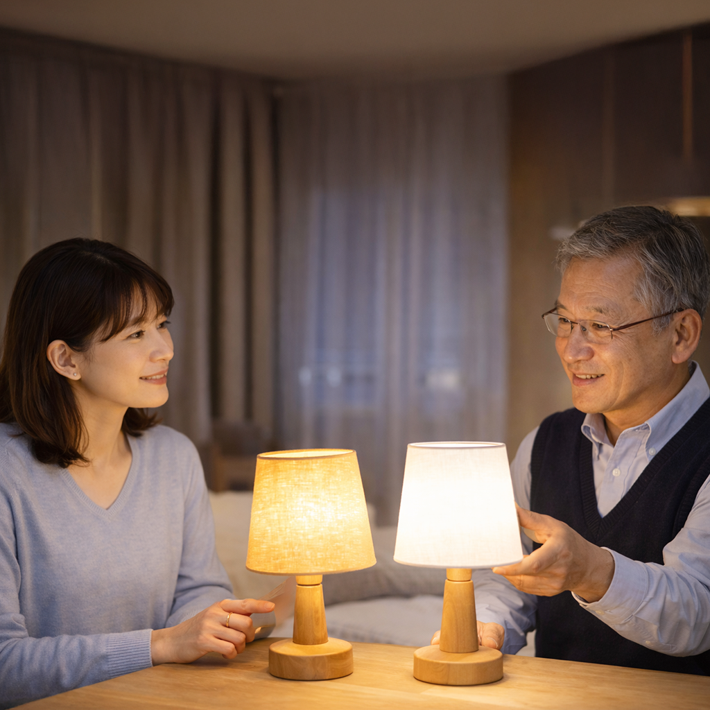 照明の明るさや色を見直す